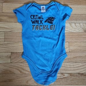 NFL Team Apparel Baby One Piece Carolina Pathers Blue Bodysuit 18M Tackle